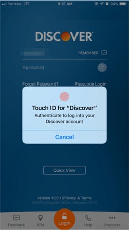authentication discover app factor multi login card